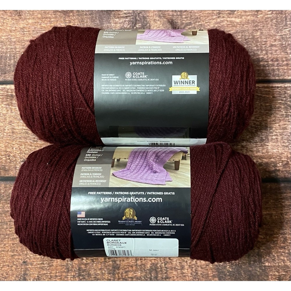 Red Heart Super Saver Jumbo Yarn Claret 4-Medium 14 oz/744 yards Lot of 2 - Picture 3 of 5